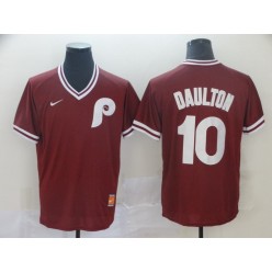 MLB Philadelphia Phillies #10 Darren Daulton Red Throwback Jersey