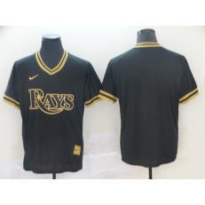 MLB Tampa Bay Rays Blank Black Gold Nike Cooperstown Collection Legend V Neck Jersey