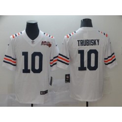 Chicago Bears #10 Mitchell Trubisky White 2019 100th Season Alternate Classic Vapor Untouchable Limited Nike NFL Men Jersey