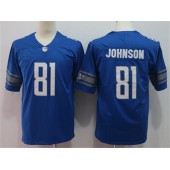 Detroit Lions #81 Calvin Johnson Blue Vapor Untouchable Limited Nike NFL Men Jersey