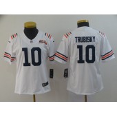Women Nike Chicago Bears #10 Mitchell Trubisky White 2019 100th Season Alternate Classic Vapor Untouchable Limited Jersey