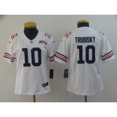 Women Nike Chicago Bears #10 Mitchell Trubisky White 2019 100th Season Alternate Classic Vapor Untouchable Limited Jersey