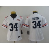 Women Nike Chicago Bears #34 Walter Payton White 2019 100th Season Alternate Classic Retired Vapor Untouchable Limited Jersey