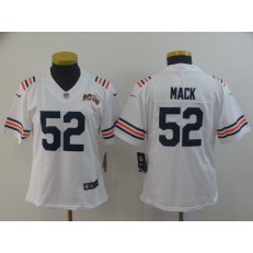 Women Nike Chicago Bears #52 Khalil Mack White 2019 100th Season Alternate Classic Vapor Untouchable Limited Jersey