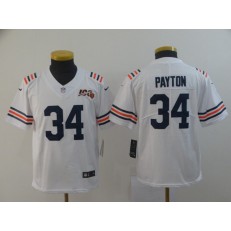 Youth Nike Chicago Bears #34 Walter Payton White 2019 100th Season Alternate Classic Retired Vapor Untouchable Limited Jersey