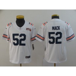 Youth Nike Chicago Bears #52 Khalil Mack White 2019 100th Season Alternate Classic Vapor Untouchable Limited Jersey