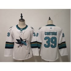 San Jose Sharks #39 Logan Couture White Youth Adidas DHL Jersey