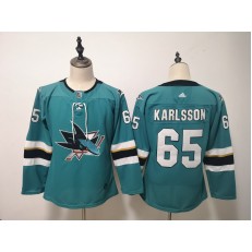 San Jose Sharks #65 Erik Karlsson Teal Youth Adidas DHL Jersey