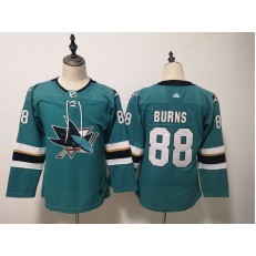 San Jose Sharks #88 Brent Burns Teal Youth Adidas DHL Jersey