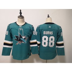 San Jose Sharks #88 Brent Burns Teal Youth Adidas DHL Jersey