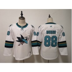 San Jose Sharks #88 Brent Burns White Youth Adidas DHL Jersey