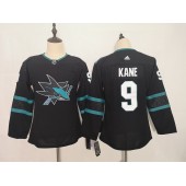 San Jose Sharks #9 Evander Kane Black Youth Adidas DHL Jersey