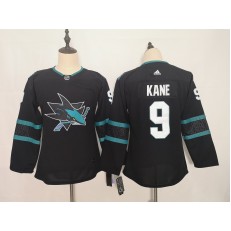 San Jose Sharks #9 Evander Kane Black Youth Adidas DHL Jersey