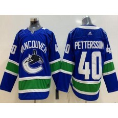Vancouver Canucks #40 Elias Pettersson Blue Adidas NHL Men Jersey