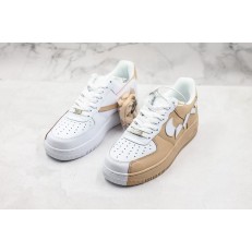 NIKE AIR FORCE 1 LOW WHITE KHAKI BROKE SWOOSH 315124-200