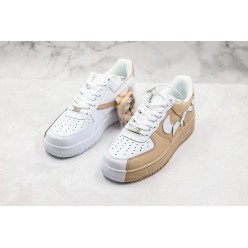 NIKE AIR FORCE 1 LOW WHITE KHAKI BROKE SWOOSH 315124-200