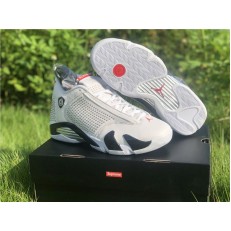 SUPREME x AIR JORDAN 14 WHITE BLACK BV7630-106