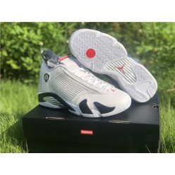 SUPREME x AIR JORDAN 14 WHITE BLACK BV7630-106