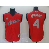 American League #4 George Springer Red 2019 MLB All Star Game Workout Player Jersey
