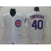 MLB Chicago Cubs #40 Willson Contreras White Cool Base Men Jersey