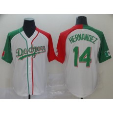 MLB Los Angeles Dodgers #14 Enrique Hernandez White Mexican Heritage Culture Night Men Jersey