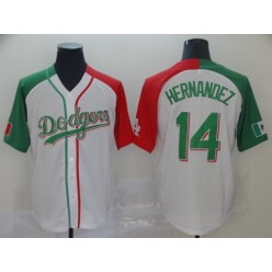 MLB Los Angeles Dodgers #14 Enrique Hernandez White Mexican Heritage Culture Night Men Jersey