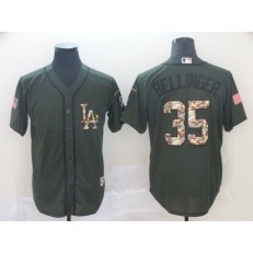 MLB Los Angeles Dodgers #35 Cody Bellinger Olive Camo Salute To Service Cool Base Men Jersey