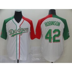 MLB Los Angeles Dodgers #42 Jackie Robinson White Mexican Heritage Culture Night Men Jersey