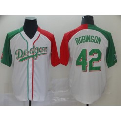 MLB Los Angeles Dodgers #42 Jackie Robinson White Mexican Heritage Culture Night Men Jersey