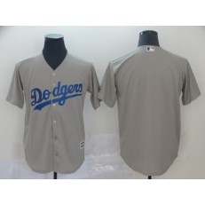 MLB Los Angeles Dodgers Blank Gray Cool Base Men Jersey