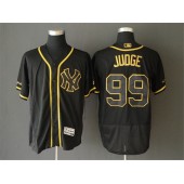 MLB New York Yankees #99 Aaron Judge Black Gold Flexbase Men Jersey