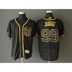 MLB New York Yankees #99 Aaron Judge Black Gold Flexbase Men Jersey
