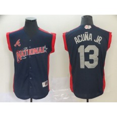 National League #13 Ronald Acuna Jr. Navy 2019 MLB All Star Game Player Jersey