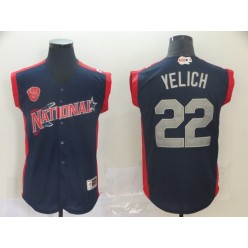 National League #22 Christian Yelich Navy 2019 MLB All-Star Game Player Jersey