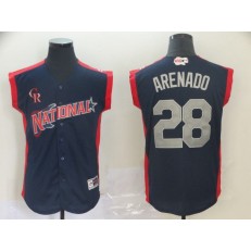 National League #28 Nolan Arenado Navy 2019 MLB All Star Game Workout Player Jersey