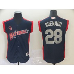 National League #28 Nolan Arenado Navy 2019 MLB All Star Game Workout Player Jersey