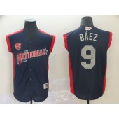 National League #9 Javier Baez Navy 2019 MLB All-Star Game Workout Player Jersey