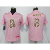 Women Nike Baltimore Ravens #8 LaMar Jackson Pink Camo Fashion Limited Jersey