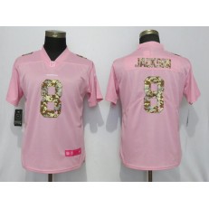 Women Nike Baltimore Ravens #8 LaMar Jackson Pink Camo Fashion Limited Jersey