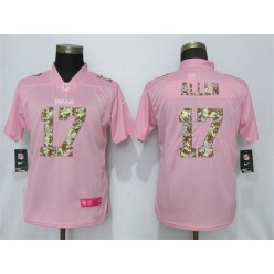 Women Nike Buffalo Bills #17 Josh Allen Pink Camo Fashion Limited Jersey