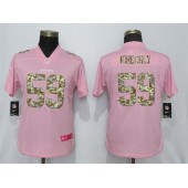 Women Nike Carolina Panthers #59 Luke Kuechly Pink Camo Fashion Limited Jersey