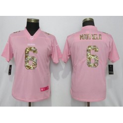 Women Nike Cleveland Browns #6 Baker Mayfield Pink Camo Fashion Limited Jersey