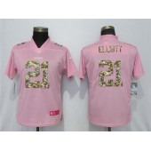 Women Nike Dallas Cowboys #21 Ezekiel Elliott Pink Camo Fashion Limited Jersey