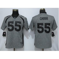 Women Nike Denver Broncos #55 Bradley Chubb Gray Gridiron Gray Vapor Untouchable Limited Jersey