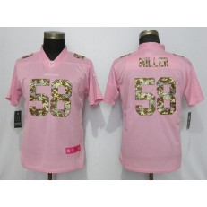Women Nike Denver Broncos #58 Von Miller Pink Camo Fashion Limited Jersey