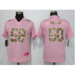 Women Nike Denver Broncos #58 Von Miller Pink Camo Fashion Limited Jersey