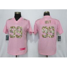 Women Nike Houston Texans #99 J.J. Watt Pink Camo Fashion Limited Jersey