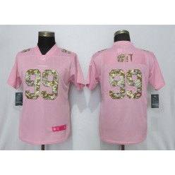 Women Nike Houston Texans #99 J.J. Watt Pink Camo Fashion Limited Jersey