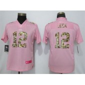 Women Nike Indianapolis Colts #12 Andrew Luck Pink Camo Fashion Limited Jersey