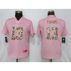 Women Nike Miami Dolphins #13 Dan Marino Pink Camo Fashion Limited Jersey